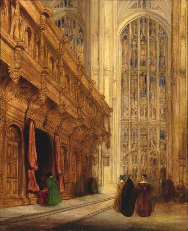 1837 King's College Chapel, Cambridge by David Roberts